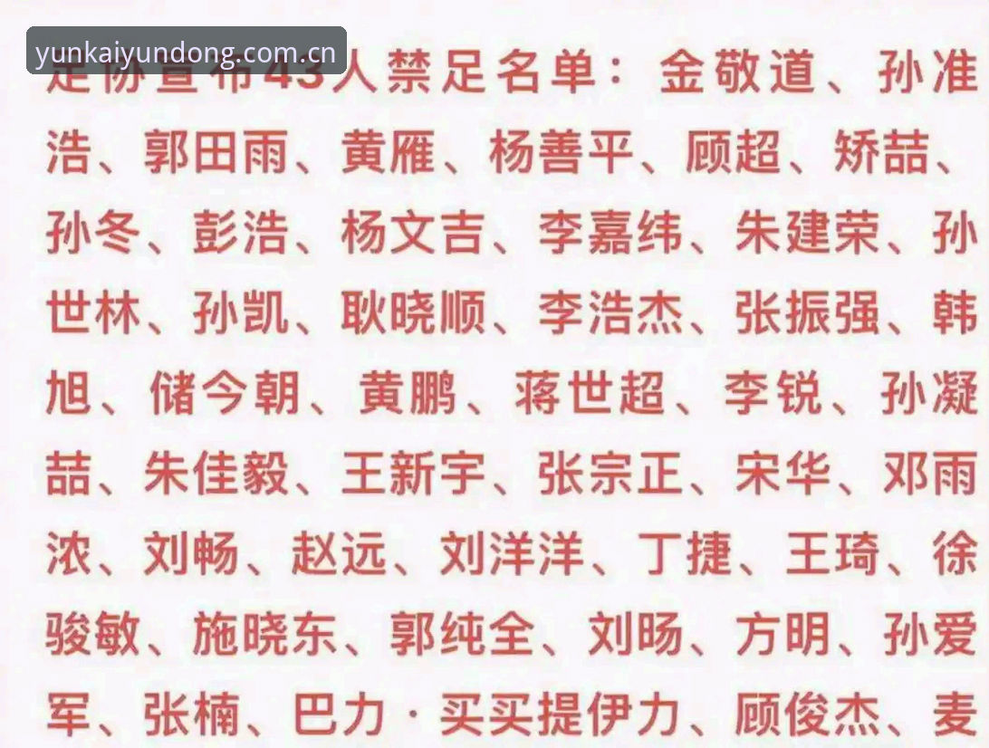足协第三批禁足名单公布，65人受罚背后究竟隐藏什么？